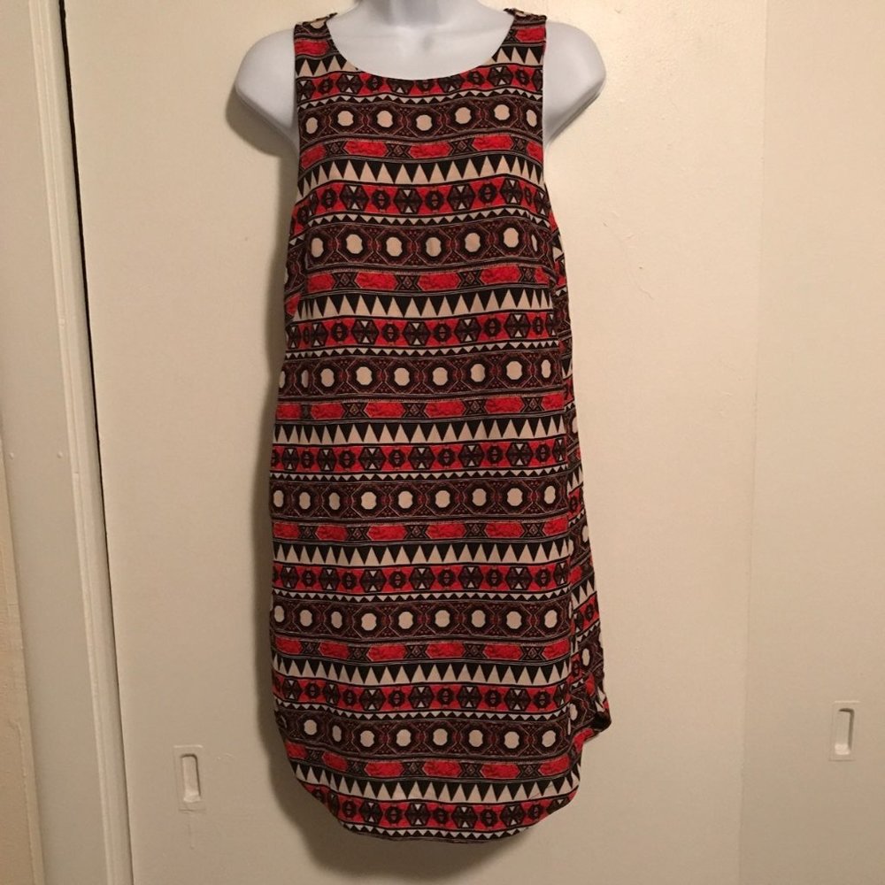 Red and Black Shift Dress